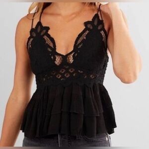 Free People Black Lace Cami